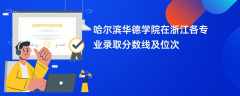 哈尔滨华德学院在浙江2024各专业录取分数线及位次