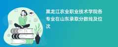 黑龙江农业职业技术学院各专业在山东录取分数线及位次2024