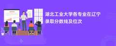 湖北工业大学各专业在辽宁录取分数线及位次2024