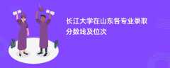 长江大学2024在山东各专业录取分数线及位次