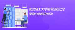 武汉轻工大学各专业在辽宁录取分数线及位次2024