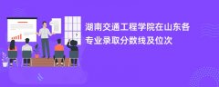 湖南交通工程学院2024在山东各专业录取分数线及位次