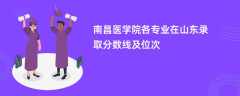 南昌医学院各专业在山东录取分数线及位次2024