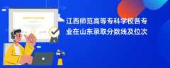 江西师范高等专科学校各专业在山东录取分数线及位次2024