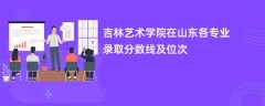 吉林艺术学院在山东2024各专业录取分数线及位次