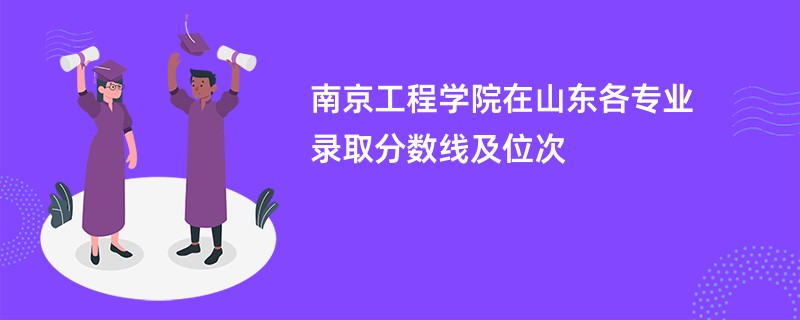 南京工程学院在山东各专业录取分数线及位次