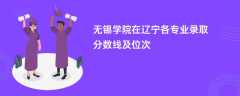 无锡学院在辽宁2024各专业录取分数线及位次