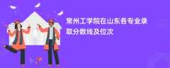常州工学院在山东2024各专业录取分数线及位次
