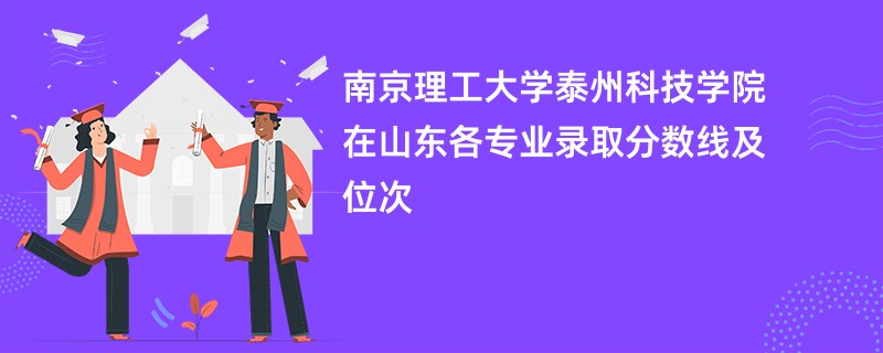 南京理工大学泰州科技学院在山东各专业录取分数线及位次
