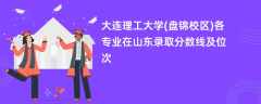 大连理工大学(盘锦校区)各专业在山东录取分数线及位次2024