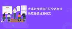 大连财经学院在辽宁2024各专业录取分数线及位次