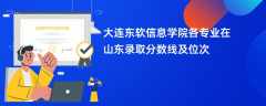 大连东软信息学院各专业在山东录取分数线及位次2024