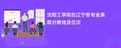 沈阳工学院在辽宁各专业录取分数线及位次2024