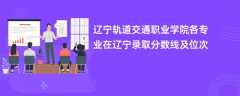 辽宁轨道交通职业学院各专业在辽宁录取分数线及位次2024