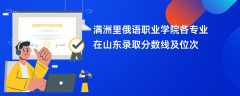 满洲里俄语职业学院各专业在山东录取分数线及位次2024
