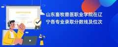 山东畜牧兽医职业学院在辽宁各专业录取分数线及位次2024