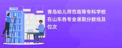 青岛幼儿师范高等专科学校2024在山东各专业录取分数线及位次
