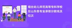 烟台幼儿师范高等专科学校在山东2024各专业录取分数线及位次