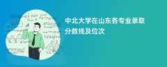 中北大学在山东各专业录取分数线及位次2024