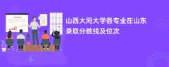 山西大同大学各专业在山东录取分数线及位次2024