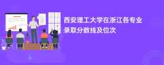 西安理工大学在浙江各专业录取分数线及位次2024