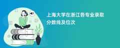 上海大学2024在浙江各专业录取分数线及位次