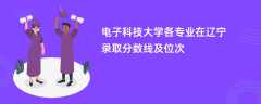 电子科技大学各专业在辽宁录取分数线及位次2024