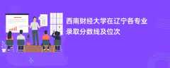 西南财经大学2024在辽宁各专业录取分数线及位次