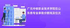 广元中核职业技术学院在山东各专业录取分数线及位次2024