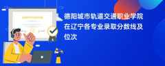 德阳城市轨道交通职业学院2024在辽宁各专业录取分数线及位次