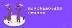 昌吉学院2024在山东各专业录取分数线及位次