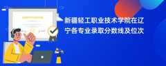 新疆轻工职业技术学院在辽宁2024各专业录取分数线及位次