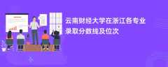 云南财经大学在浙江2024各专业录取分数线及位次