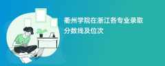 衢州学院在浙江各专业录取分数线及位次2024