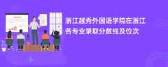浙江越秀外国语学院在浙江2024各专业录取分数线及位次