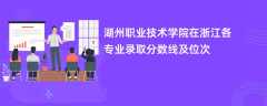 湖州职业技术学院2024在浙江各专业录取分数线及位次