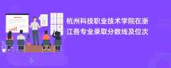 杭州科技职业技术学院在浙江2024各专业录取分数线及位次