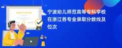 宁波幼儿师范高等专科学校2024在浙江各专业录取分数线及位次