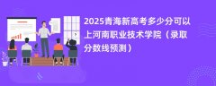 2025青海新高考多少分可以上河南职业技术学院(录取分数线预测)