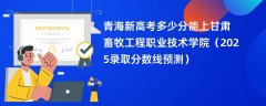 青海新高考多少分能上甘肃畜牧工程职业技术学院（2025录取分数线预测）