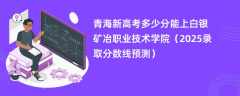 青海新高考多少分能上白银矿冶职业技术学院（2025录取分数线预测）