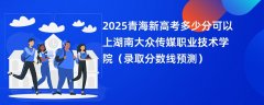 2025青海新高考多少分可以上湖南大众传媒职业技术学院(录取分数线预测)