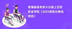 青海新高考多少分能上甘孜职业学院（2025录取分数线预测）