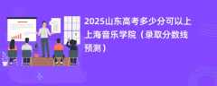 2025山东高考多少分可以上上海音乐学院（录取分数线预测）