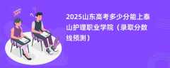 2025山东高考多少分能上泰山护理职业学院（录取分数线预测）