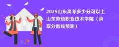 2025山东高考多少分可以上山东劳动职业技术学院（录取分数线预测）