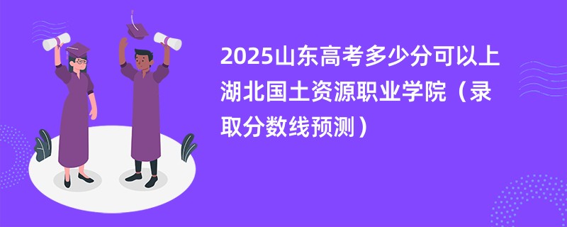 2025山东高考多少分可以上湖北国土资源职业学院（录取分数线预测）