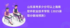 山东高考多少分可以上海南软件职业技术学院(2025录取分数线预测)