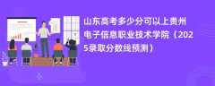 山东高考多少分可以上贵州电子信息职业技术学院（2025录取分数线预测）
