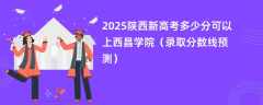2025陕西新高考多少分可以上西昌学院（录取分数线预测）